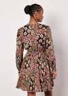 Patchwork Floral Shimmer Mini Dress, Green, large