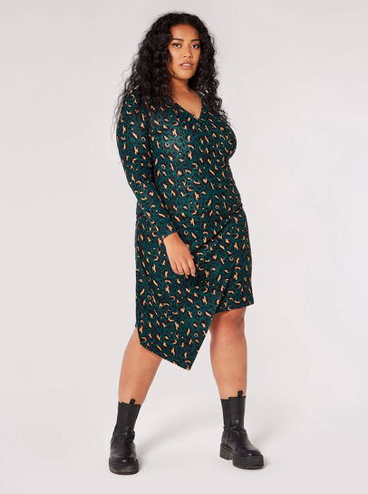 Curve Cheetah Wrap Mini Dress