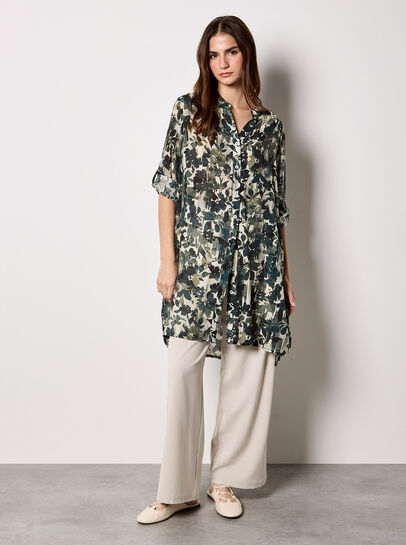 Paintbrush Floral Tunic Shirt
