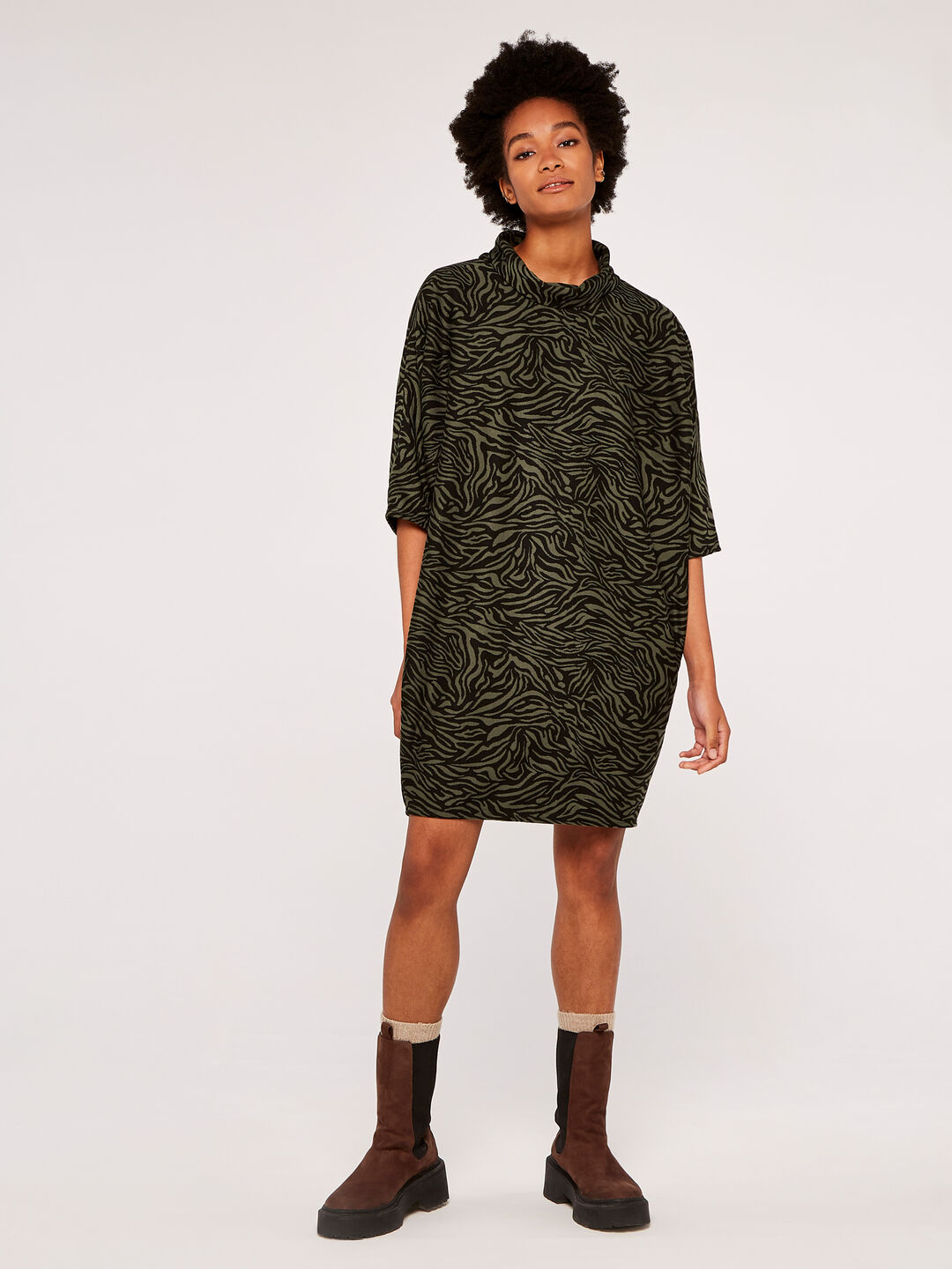 Image of Zebra Print Cocoon Mini Dress