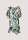 Painterly Tropical Mini Dress, Cream, large