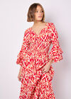 Ikat Swirls Maxi Dress, Red, large