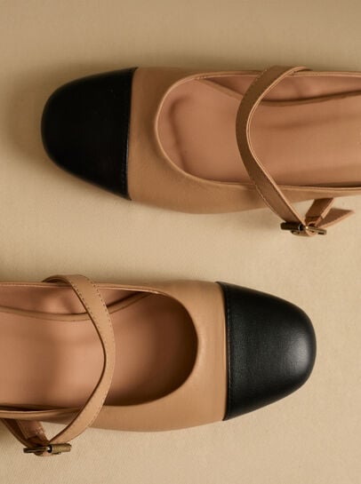 Leather Slip On Mary Jane Shoes