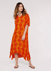 Printed Midi Kaftan, Orange, large