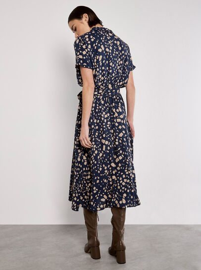 Scattered Squares Shirt Midi Dress