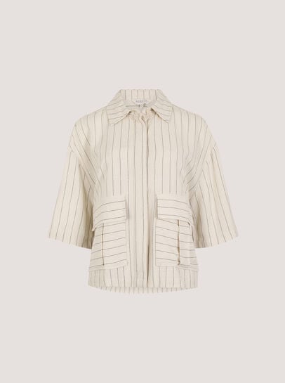 Pinstripe Linen Blend Shirt