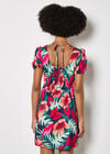 Tropical Floral Mini Dress, Fuchsia, large