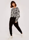 Drawstring Knitted Joggers, Black, large