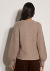 Cotton-Blend Chunky Ribbed Knit Cardigan, Mocha, large