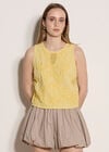 Embroidered Cotton Shell Top, Yellow, large