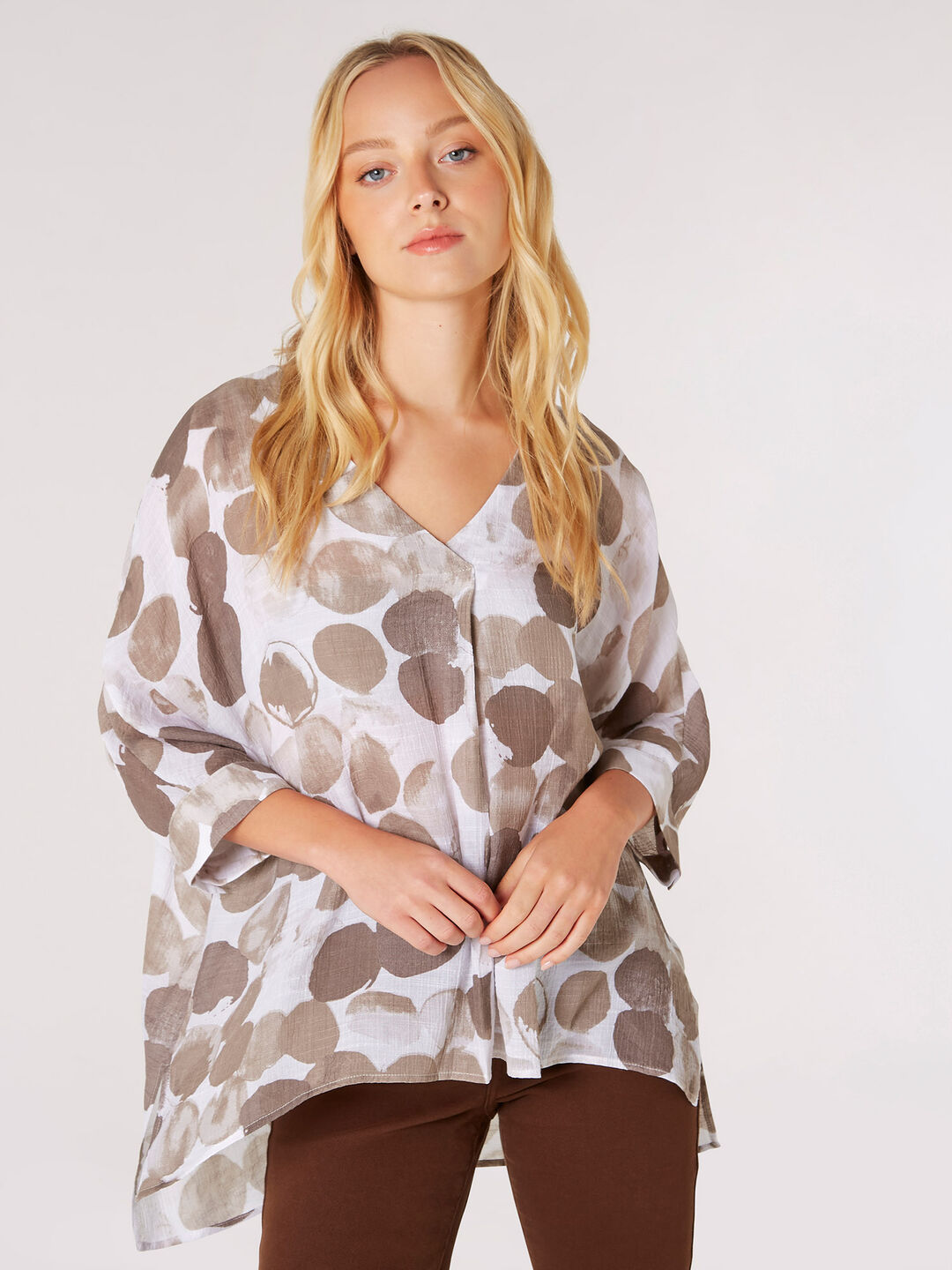 Image of Abstract Paint Print Top