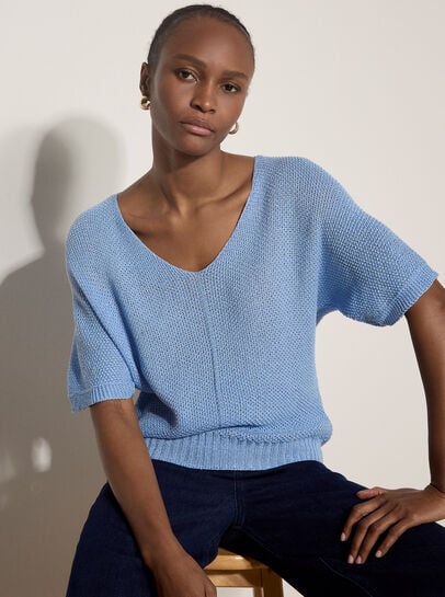 Waffle Open Knit Top