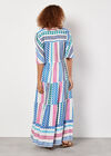 Geo Stripe Tiered Maxi Dress, Cream, large