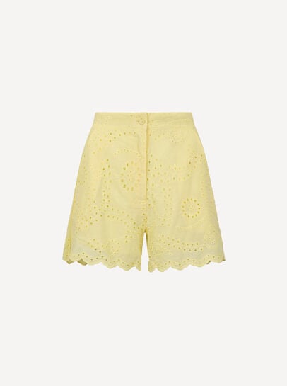 Scalloped Broderie Mini Shorts