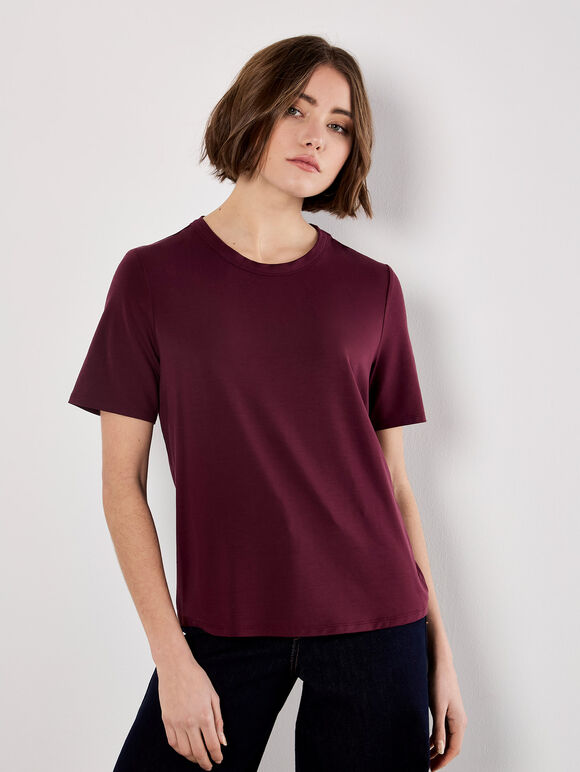 Slim Fit Classic T-Shirt, Burgundy, large