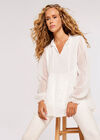 Chiffon Dobby Tiered Blouse, White, large