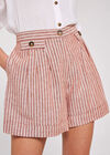 Stripe Linen Blend Shorts, Rust, large