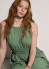 Crochet Trim Smocked Midi Dress, Green, large