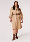 Curve Shirt Maxi Dress, Stone, large