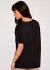 Wild Animal Lips Turn Up T-Shirt, Black, large