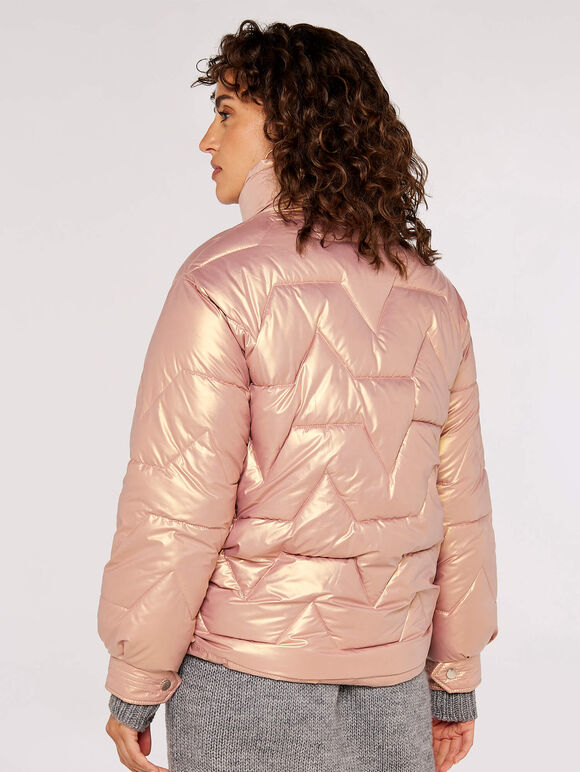 Irridescent Puffer Jacket, Pink, large