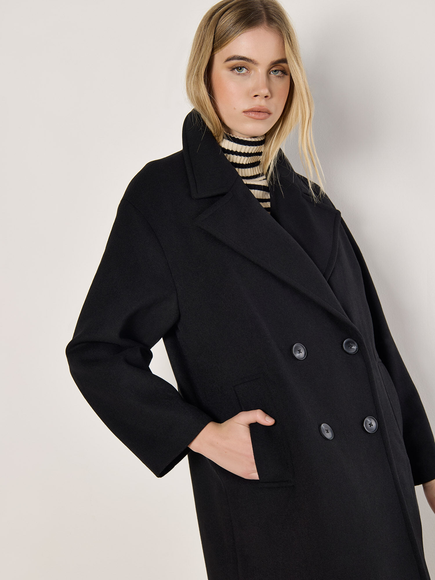 Oversized Tailored Boyfriend Coat Apricot Clothing