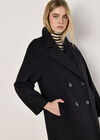 Oversized Tailored Boyfriend Coat, Black, large