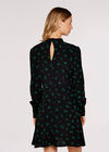 Scribble Print Empire Dress, Black, large