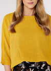 Oversized Slub Cotton Top, Mustard, large
