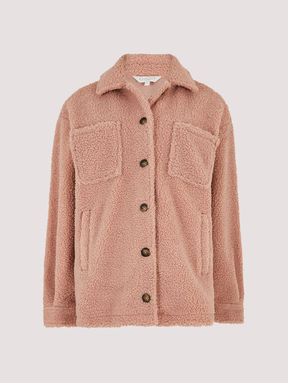 Teddy Borg Shacket, Pink, large