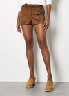 Suede Lined Micro Shorts, Brown, large