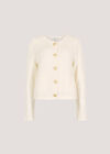 Waffle Knit Cardigan, Cream, large