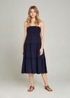 Pom Pom Trim 2in1 Dress, Navy, large