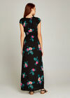 Fuchsia Tropical Smock Maxi Dress, Fuchsia, large