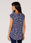 Garden Floral Top, Navy, large