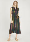 Vertical Stripe Shirt Maxi Dress, Green, large