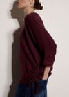 Soft Touch Drawstring Batwing Top, Burgundy, large