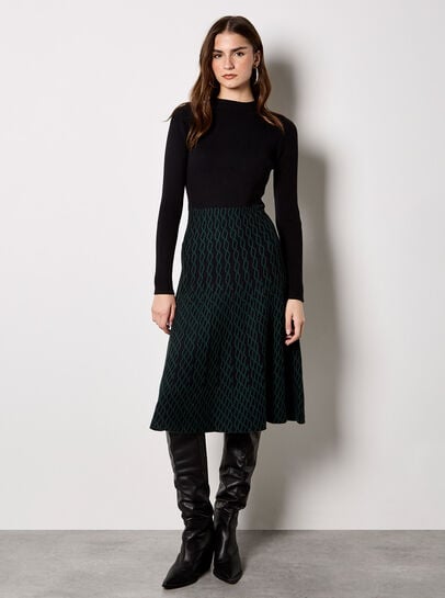 Diamond Link Knitted Midi Dress