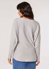 Gem Embellished Batwing Jumper, Grey, large