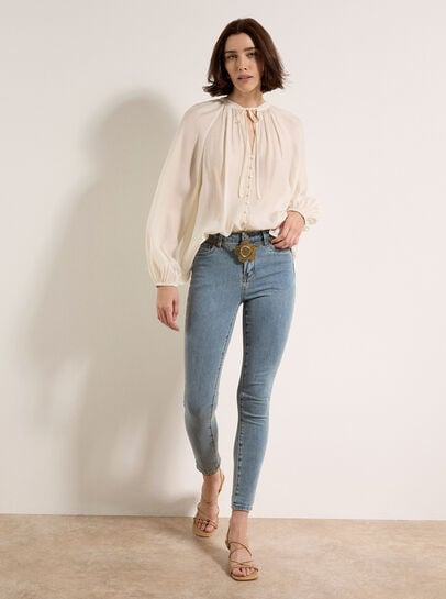 Sienna Slub Skinny-Fit Jeans