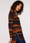 Chevron Side Zip Top, Mustard, large