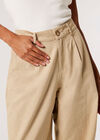 Twill Pleat Detail Trousers, Stone, large