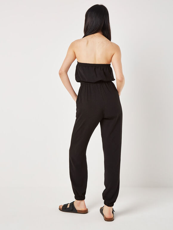 Utility Bandeau Jumpsuit, Black, large