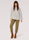 Irregular Spot Oversized Blouse, Khaki, large