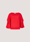 Layered Sleeve Top, Red, large
