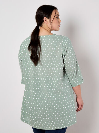 Irregular Spot Asymmetric Wrap Top