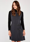 Herringbone 2 Buckle Wrap Dress, Black, large