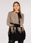 Tree Intarsia Knitted Top, Stone, large