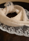 Lace Trim Head Scarf, White, large