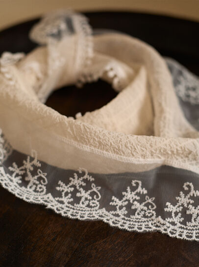 Lace Trim Head Scarf